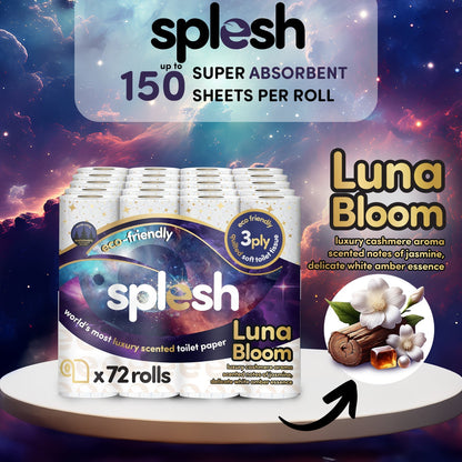 Splesh Quilted Luna Bloom 3-Ply Luxury Scented Toilet Tissue Paper, 60 Rolls