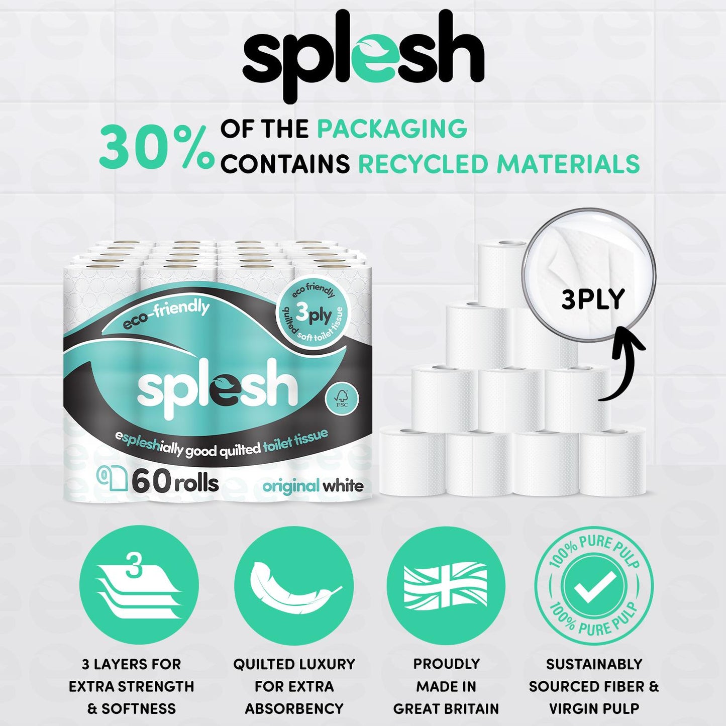 Pick & Mix Splesh Super Saver 72 Toilet Rolls Variety Pack