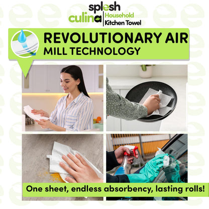 Splesh Culina XL Kitchen Towel 3 Ply 6 Rolls with 3in1 Dishwasher Tablets 150W
