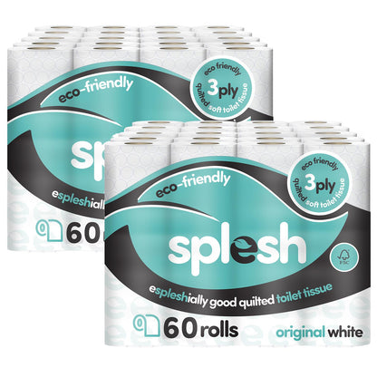 Splesh Soft & Quilted White, Lavender, Aloe Vera, Watermelon or Luna Bloom Toilet Tissue 120 Rolls