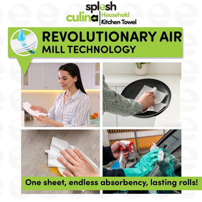 Splesh Toilet Roll Quilted White 24 Rolls with Culina Kitchen Towel 9 Rolls